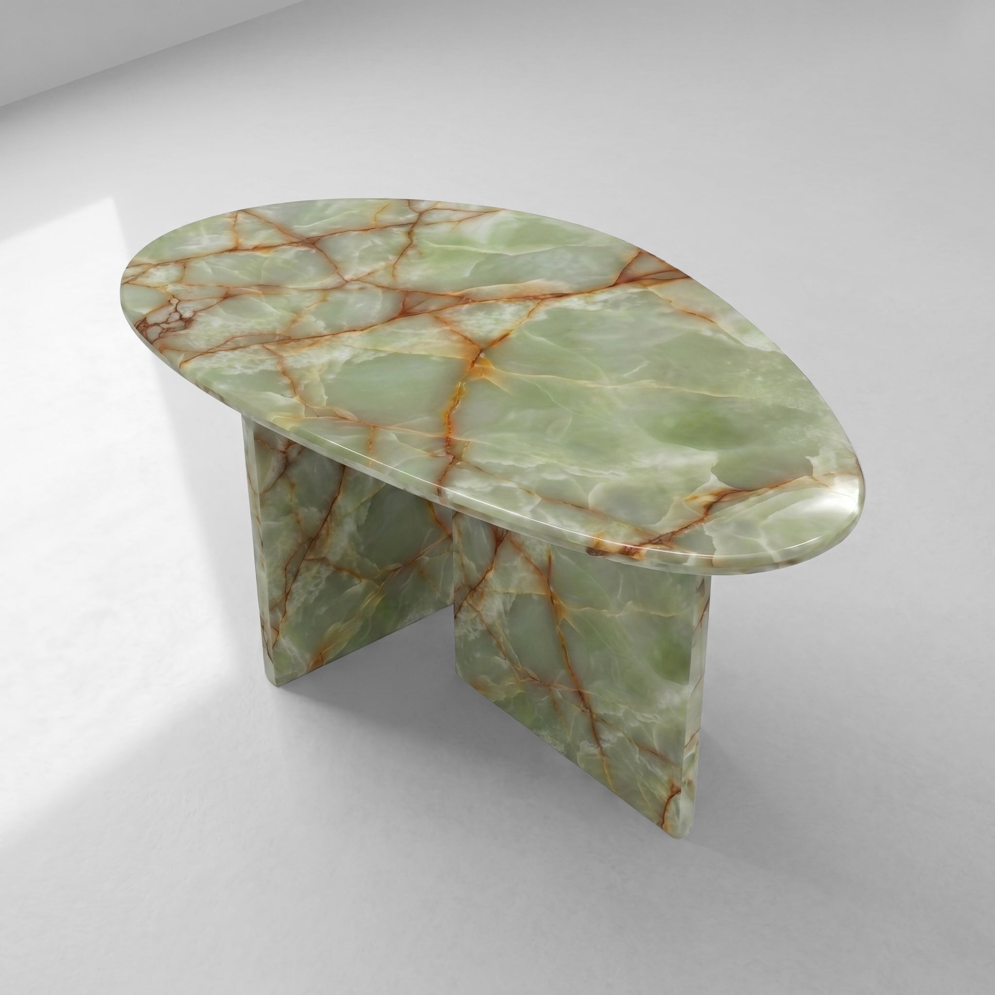 Green Onyx Marble Coffee Table - Pebble by VORELLI