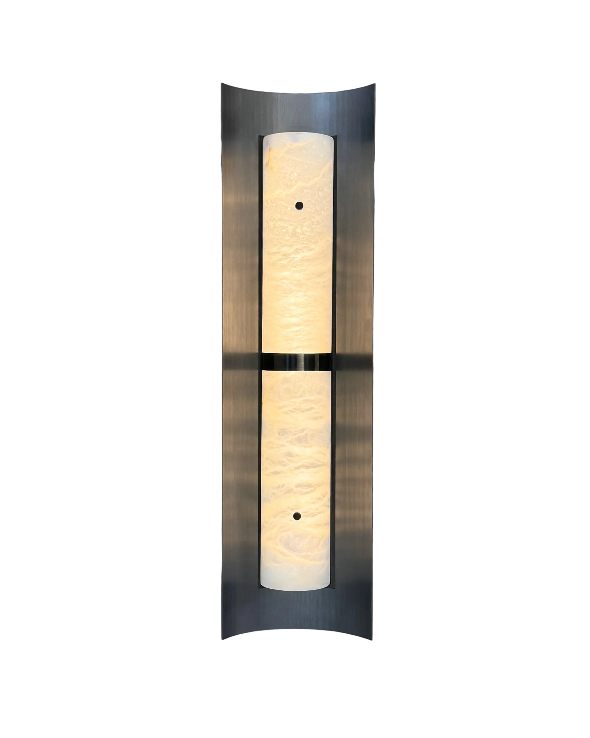 Hercules Marble Wall Light featuring a vertical marble centre with contemporary wall mounted design