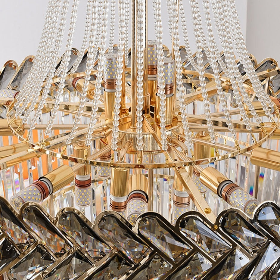 Chevron crystal frame detail showing intricate craftsmanship and reflective brilliance