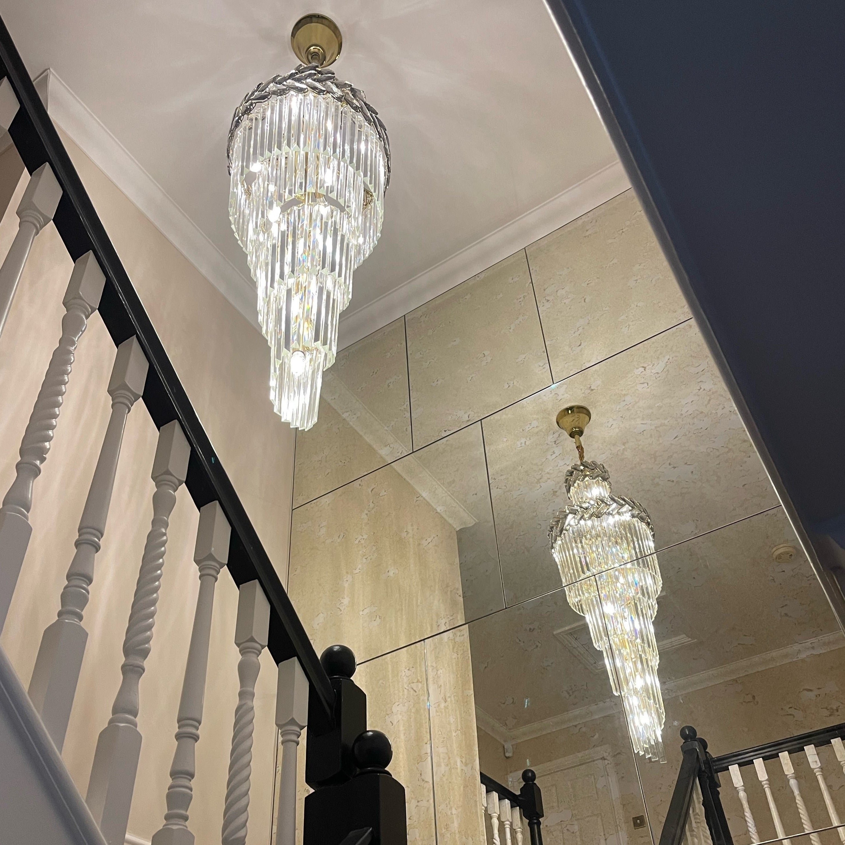 Chevron crystal framework detail showing reflective craftsmanship