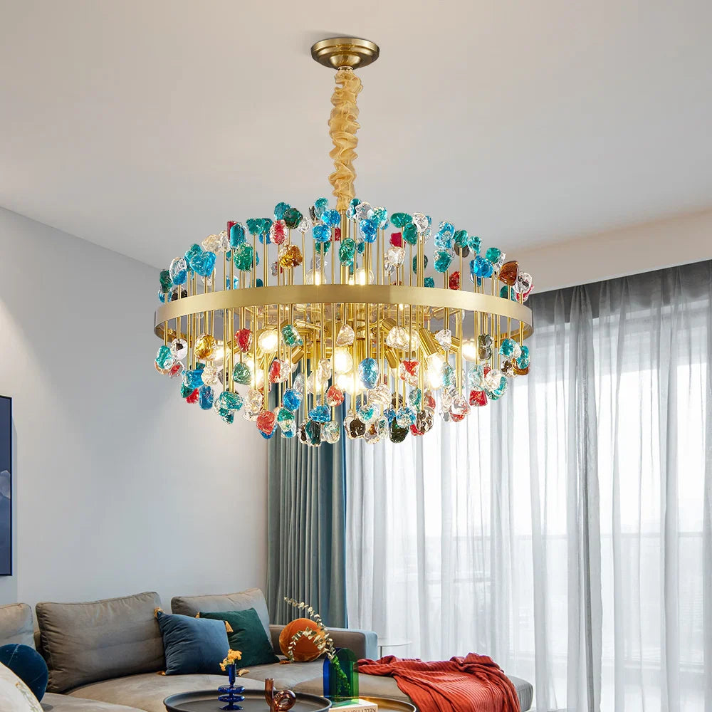 Luxury Alytus chandelier in contemporary UAE living room