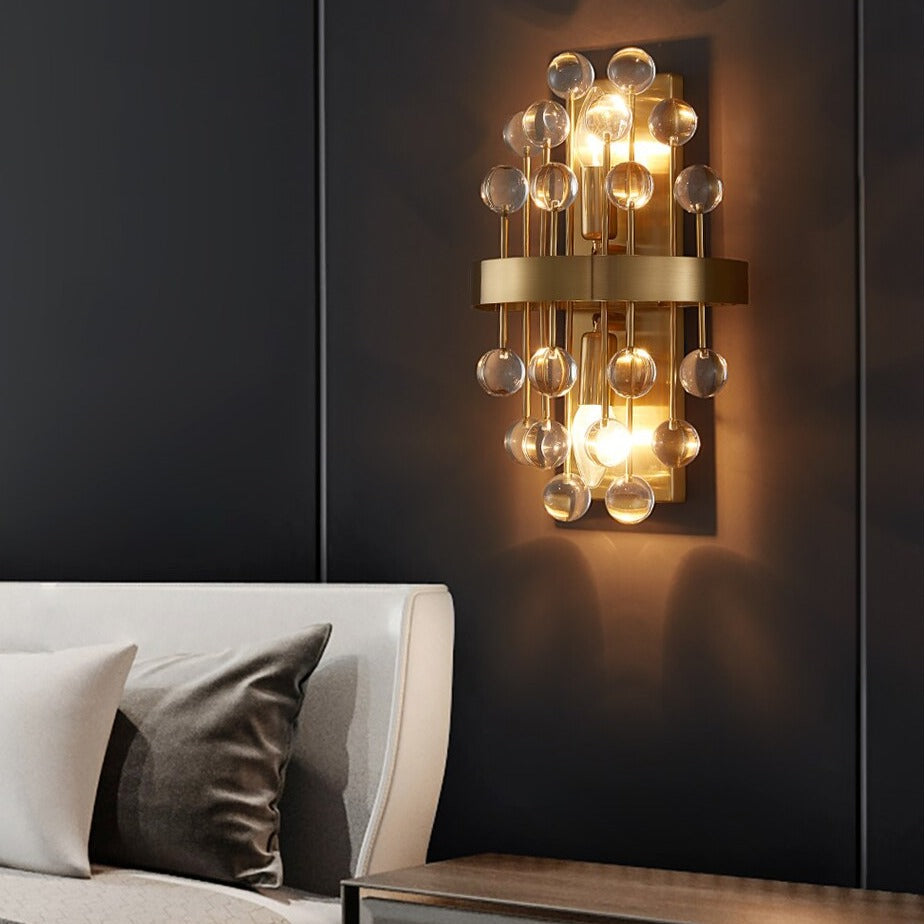 Alytus gold wall light in UAE luxury bedroom