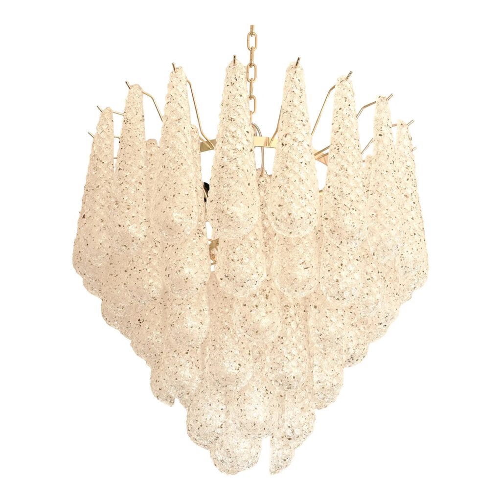 VORELLI Nerissa Conchiglie Murano Shell Glass Staircase Chandelier - Conchiglie Murano Shell Glass image 1