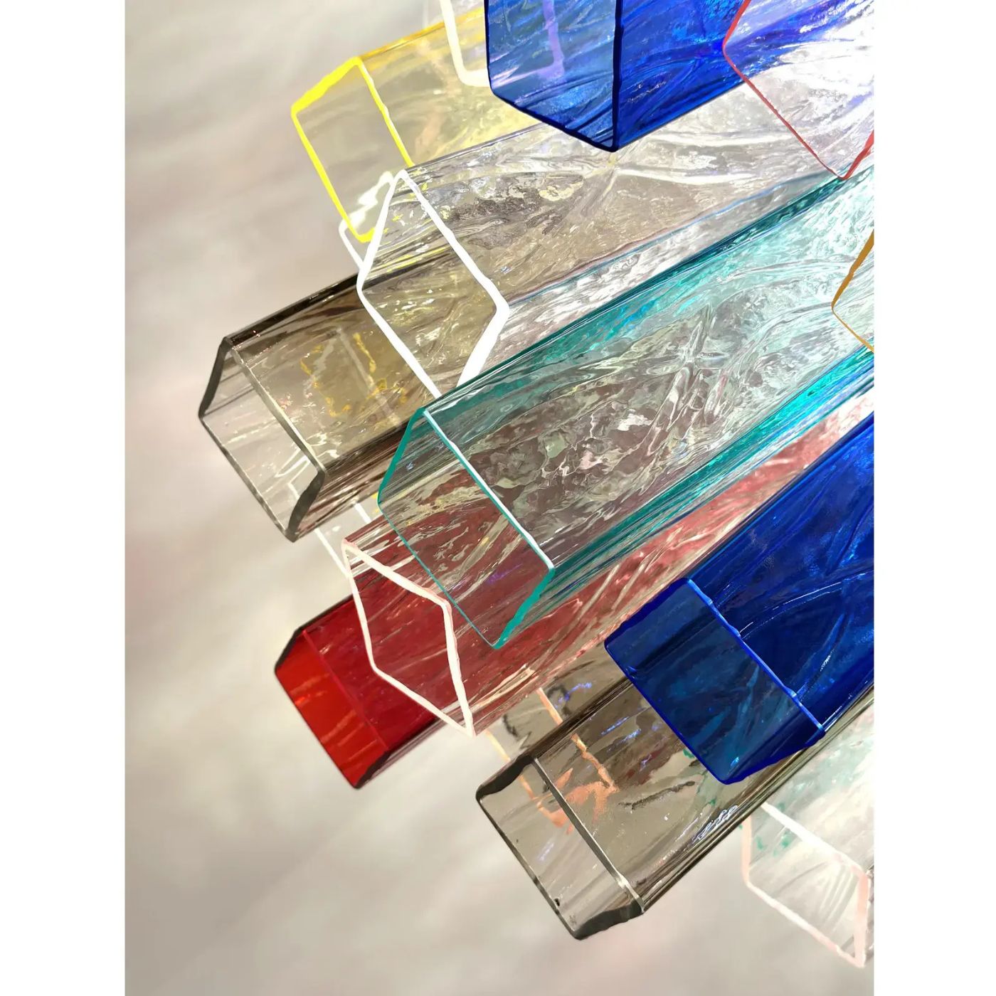 VORELLI Trento Squares Murano Glass Staircase Chandelier - Squares Murano Glass image 4