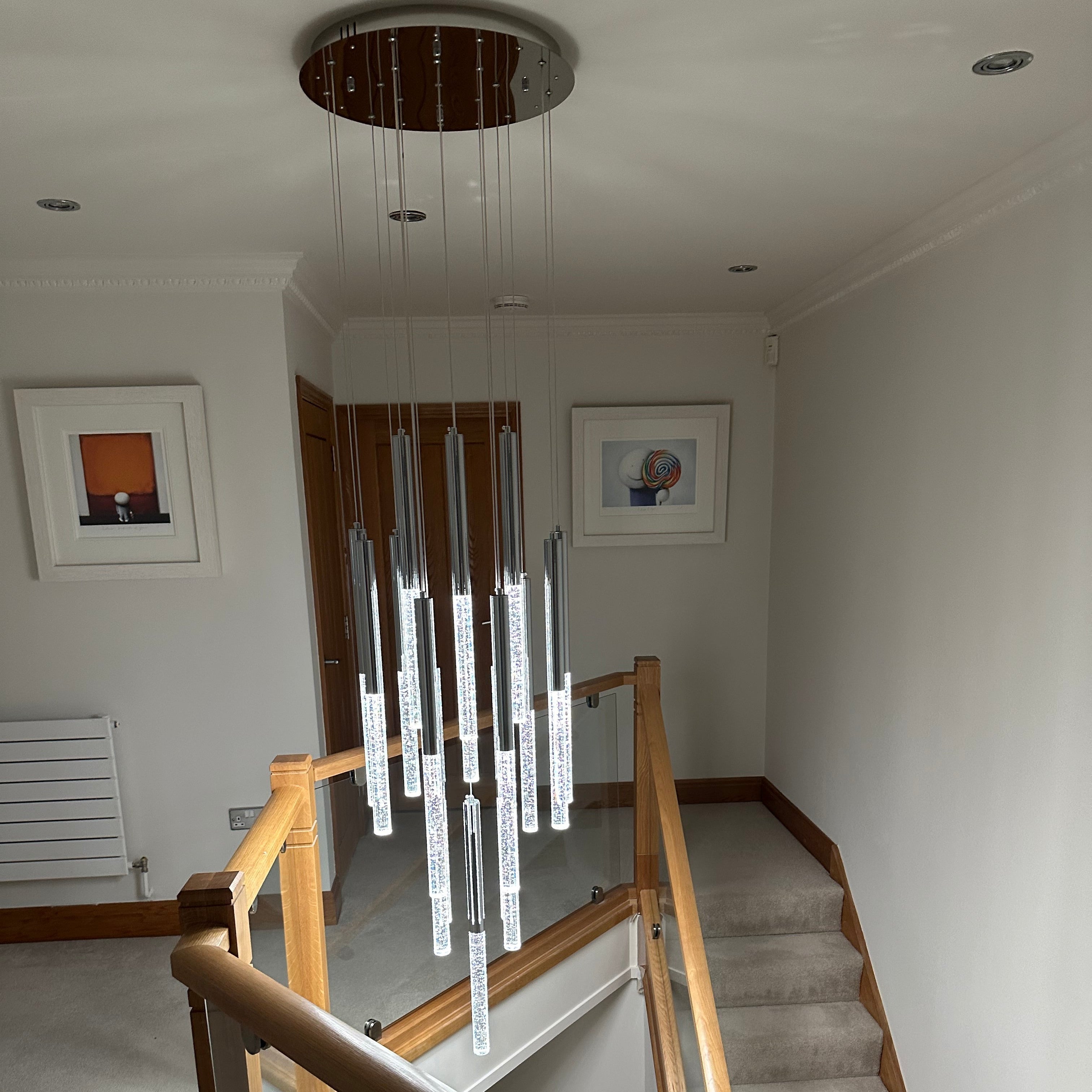 Staircase chandelier ceiling plate detail modern UAE design