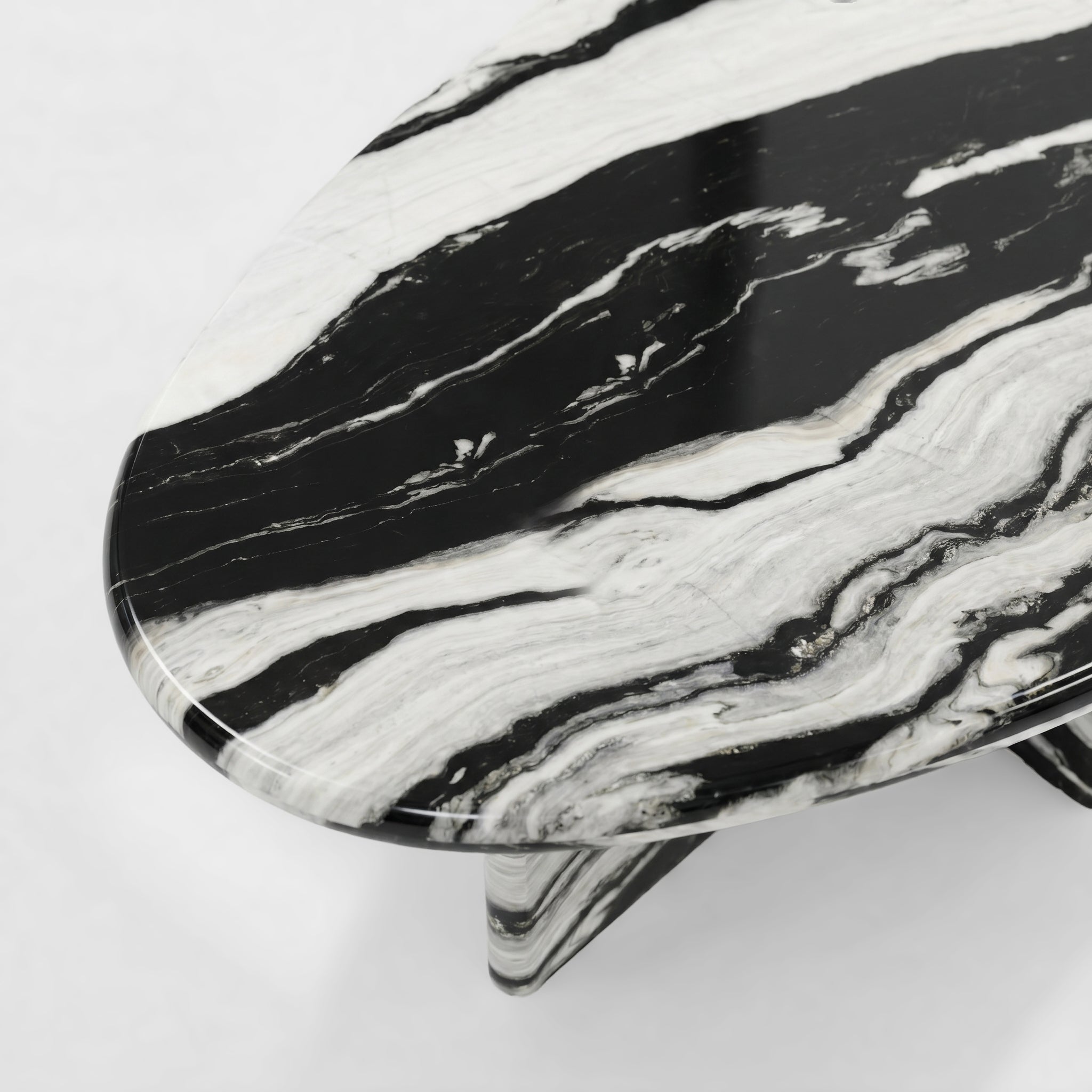 Panda White Marble Coffee Table - Pebble by VORELLI