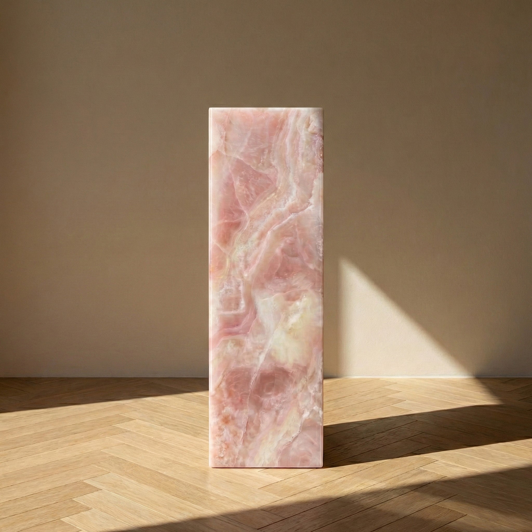 Pink Onyx Pedestal Stand by VORELLI