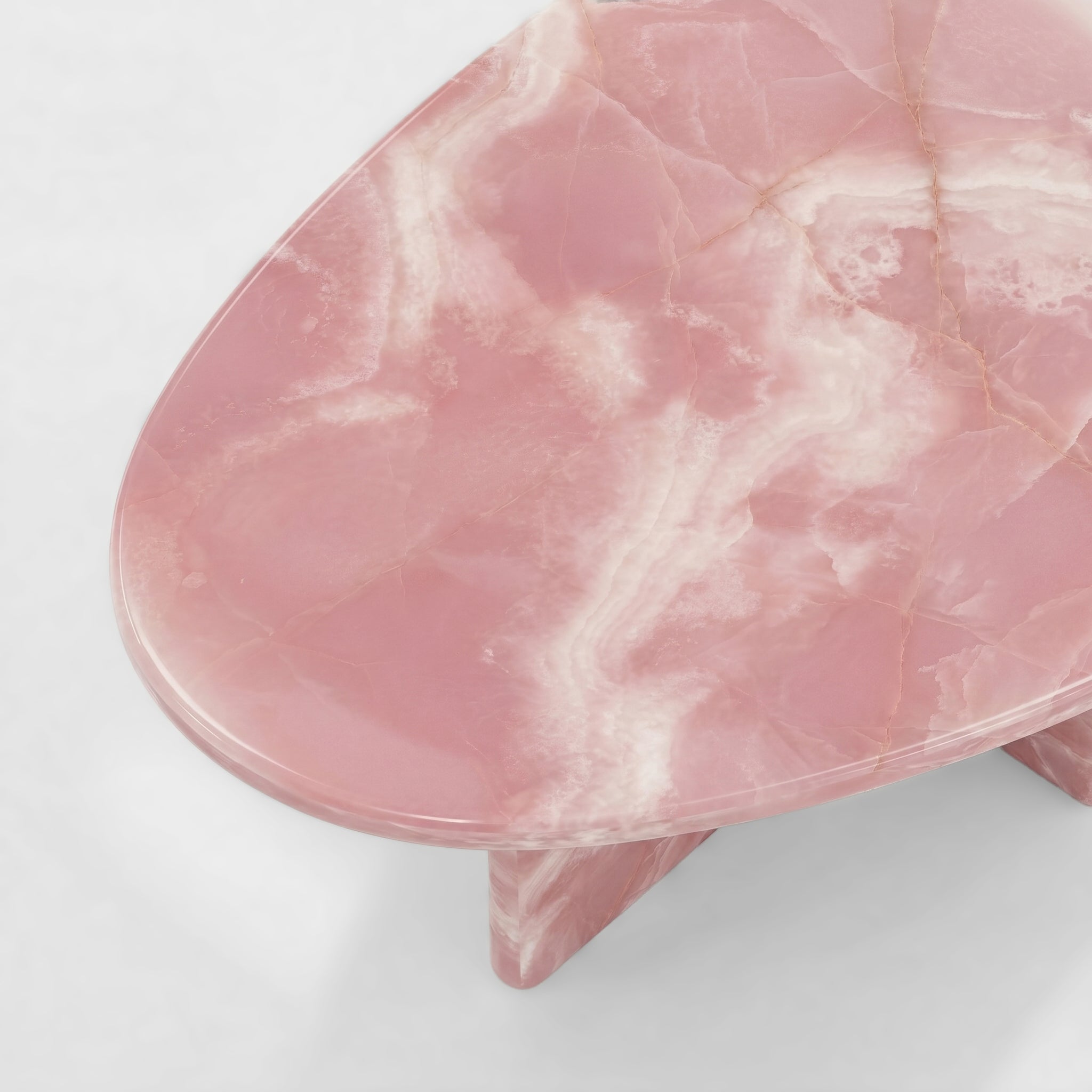 Pink Onyx Marble Coffee Table - Pebble by VORELLI