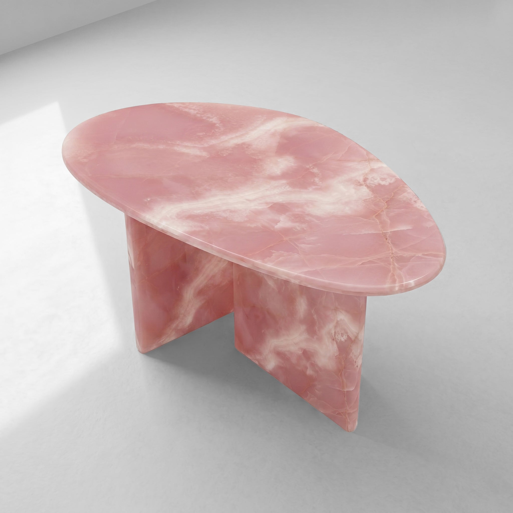 Pink Onyx Marble Coffee Table - Pebble by VORELLI