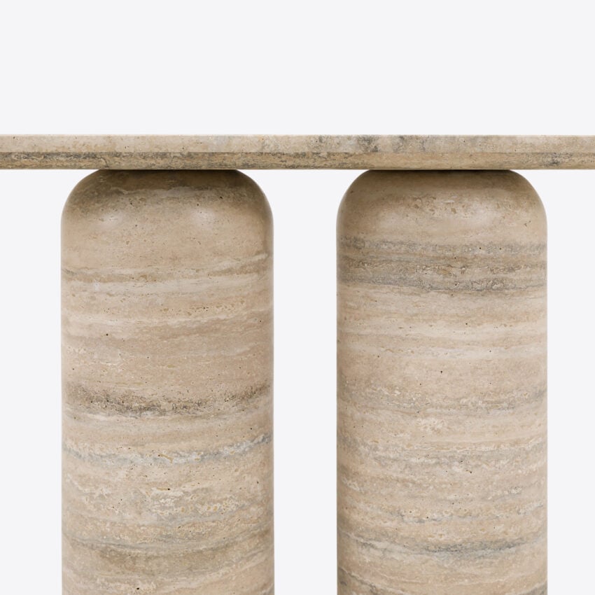 Posillano Silver Travertine Console