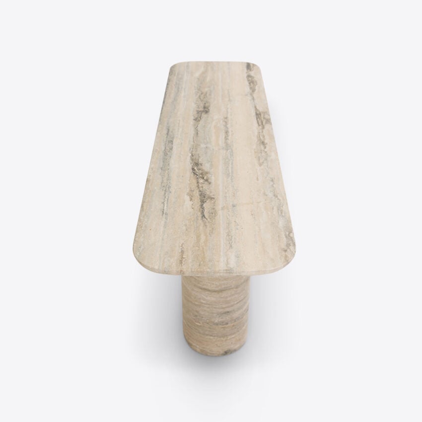 Posillano Silver Travertine Console