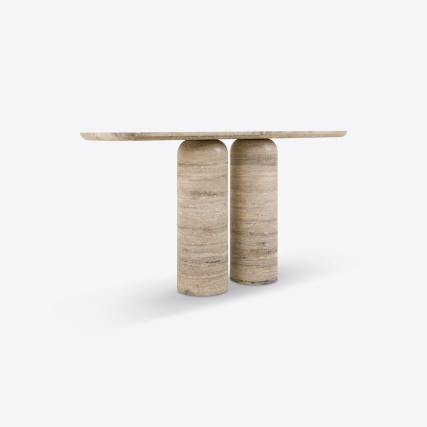 Posillano Silver Travertine Console
