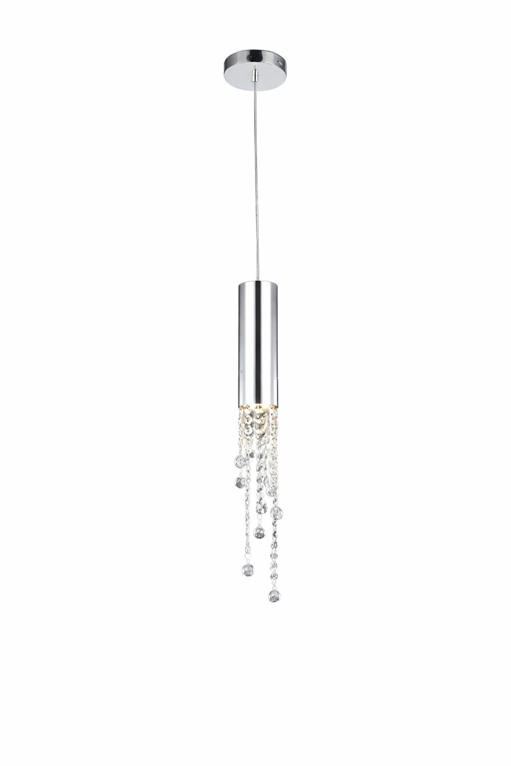 Refined mood lighting from the VORELLI Grosvenor pendant, highlighting its cascading design and brilliant crystal reflections.