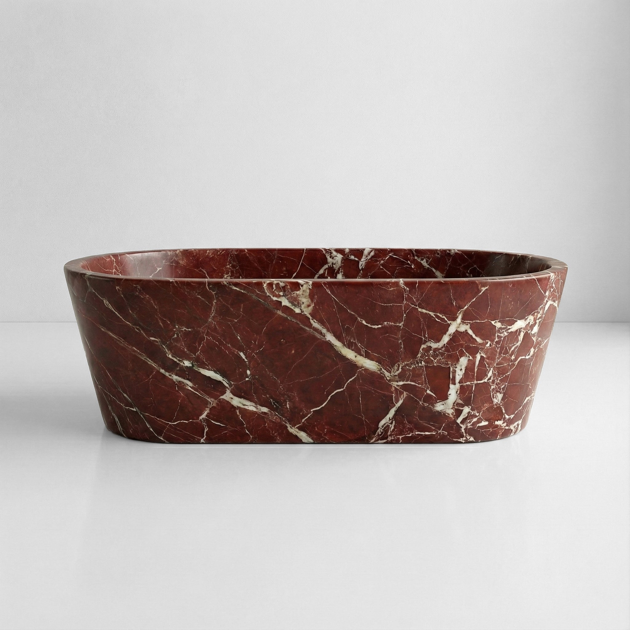 Rosso Levanto Marble Freestanding Bathtub - Tapered by VORELLI