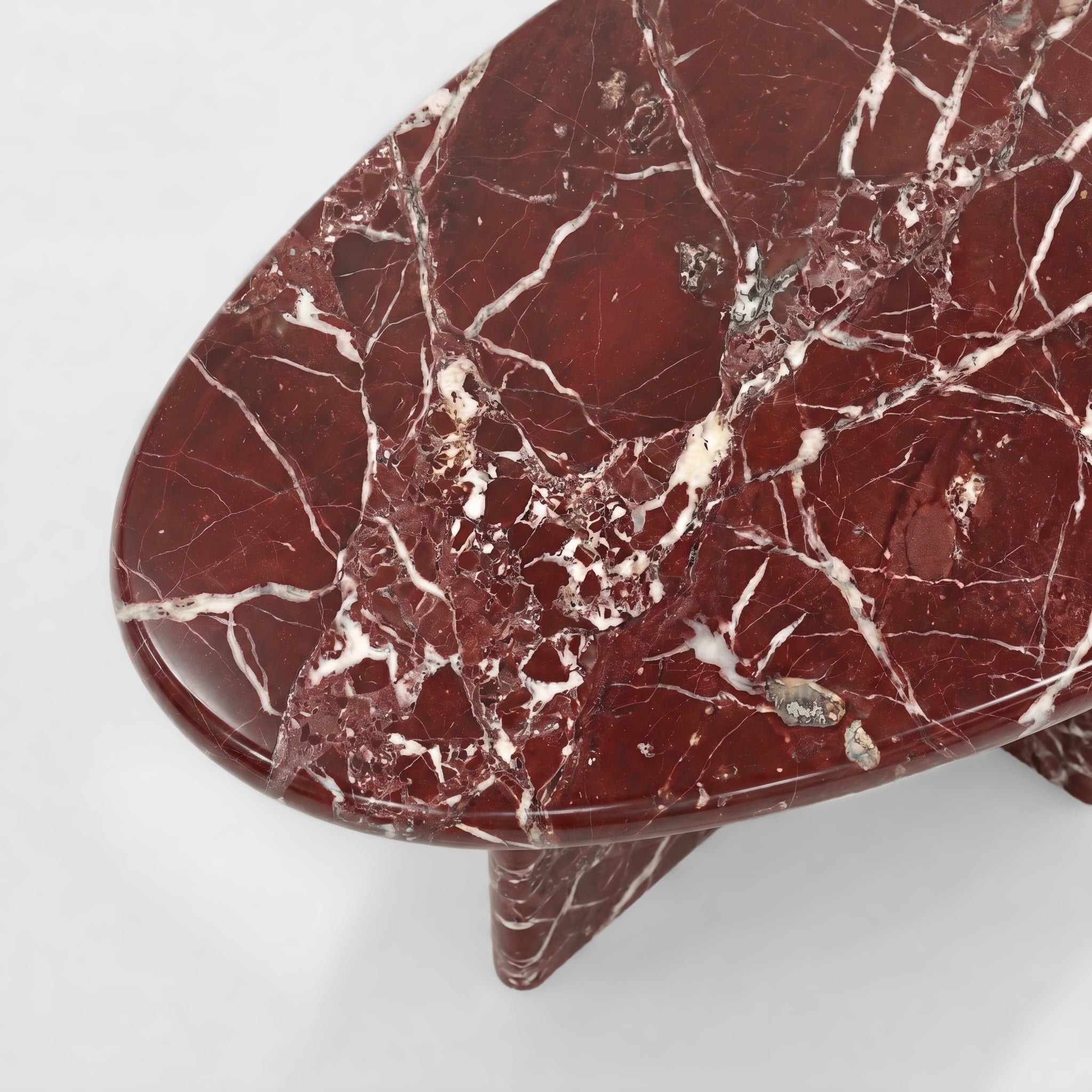Rosso Levanto Marble Coffee Table - Pebble by VORELLI