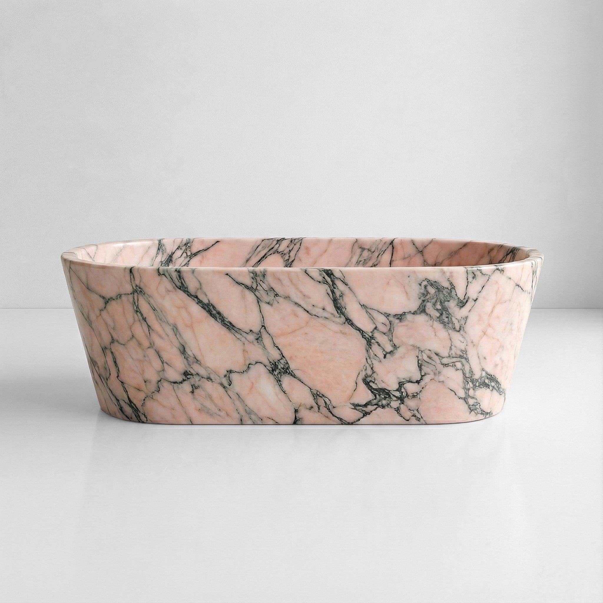 Rosso Portogallo Marble Freestanding Bathtub - Tapered by VORELLI