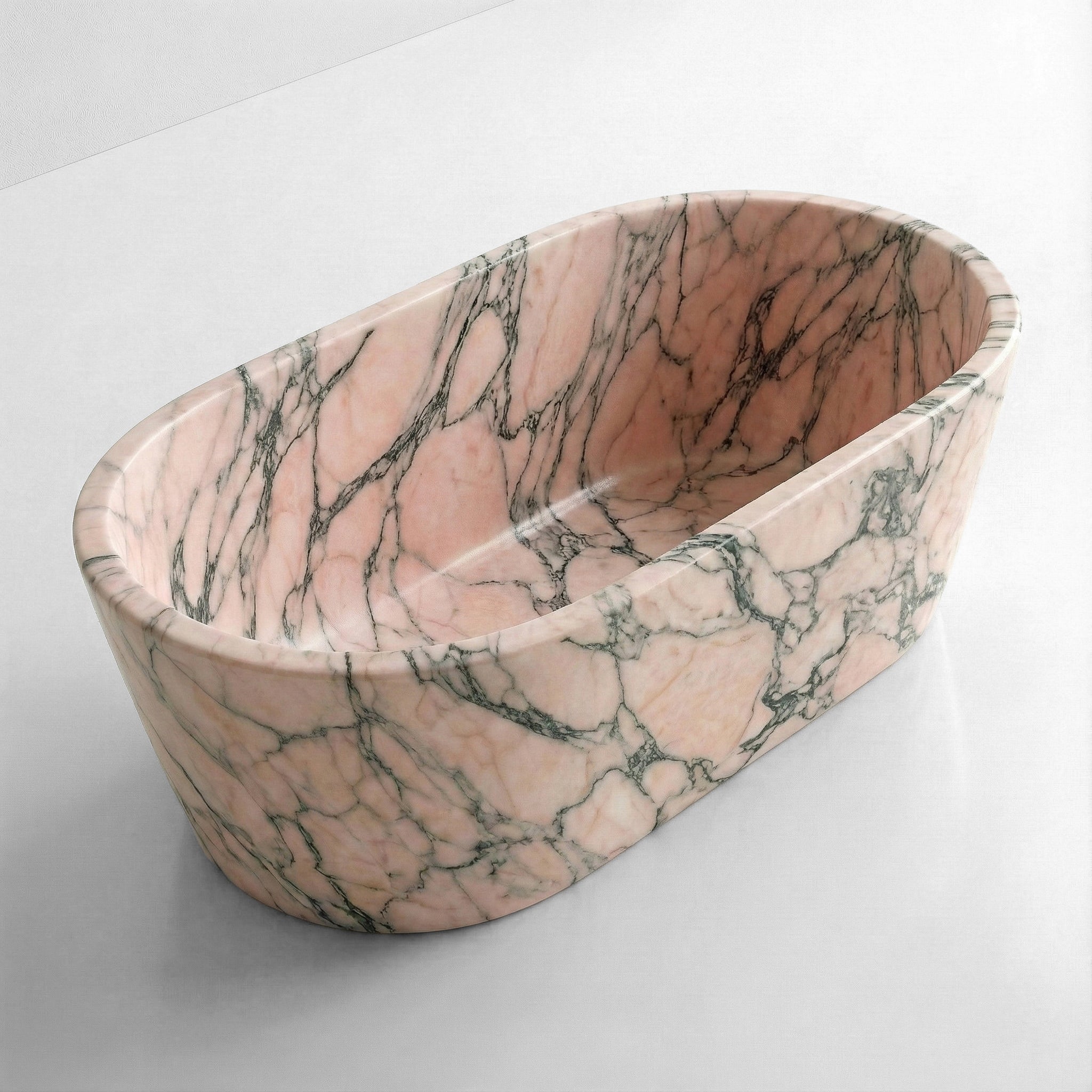 Rosso Portogallo Marble Freestanding Bathtub - Tapered by VORELLI
