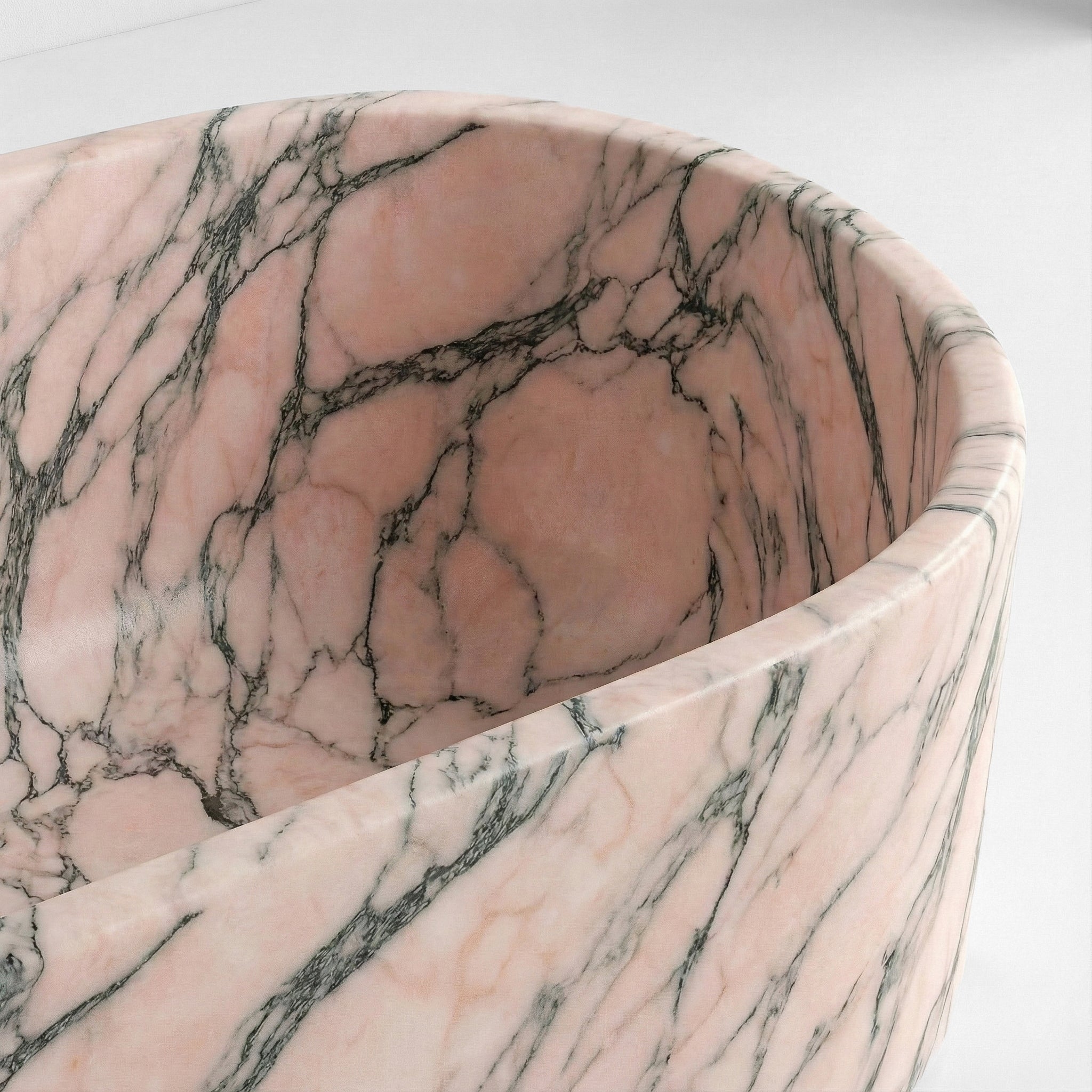 Rosso Portogallo Marble Freestanding Bathtub - Elliptical by VORELLI