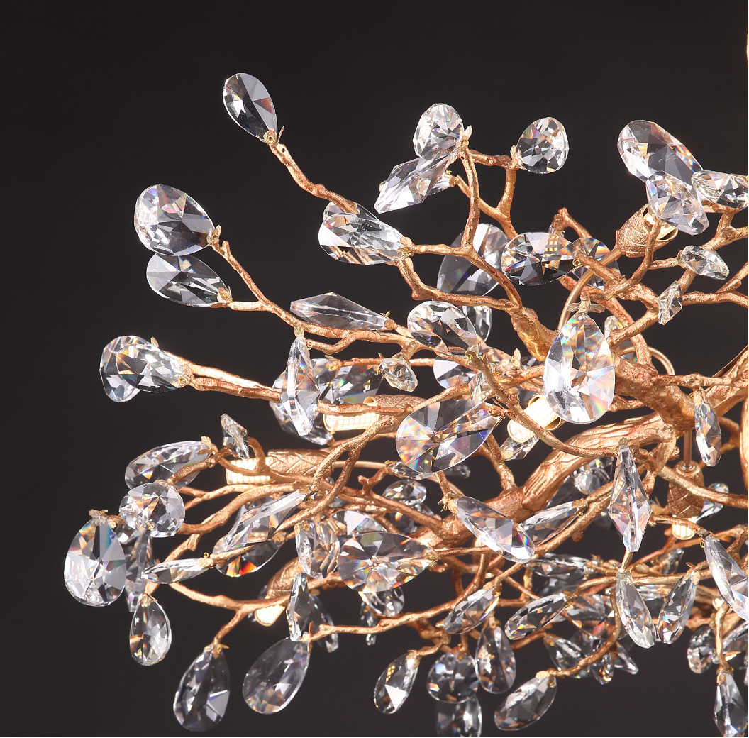 The grand silhouette of the VORELLI Arboré Circular Chandelier II exuding elegance in a luxurious interior setting.