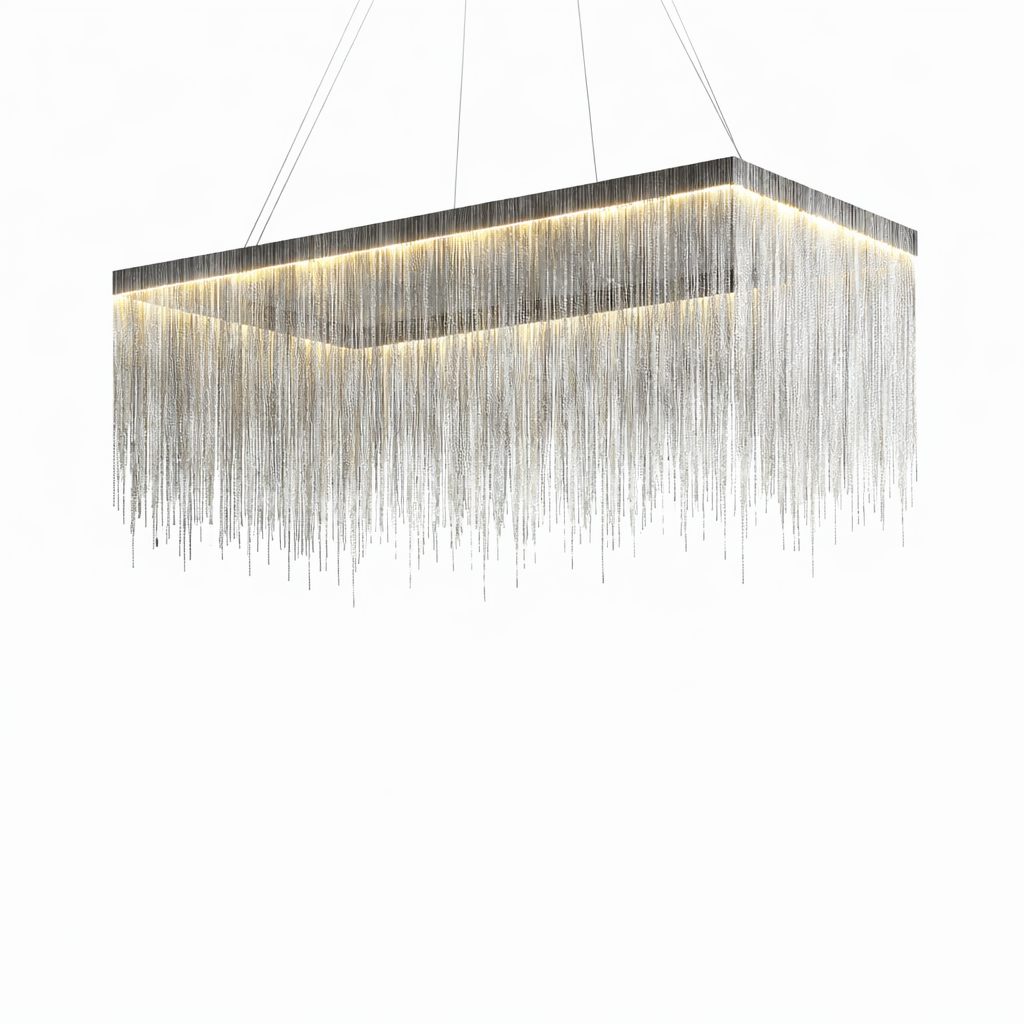 VORELLI Adlington rectangular chandelier UAE white background