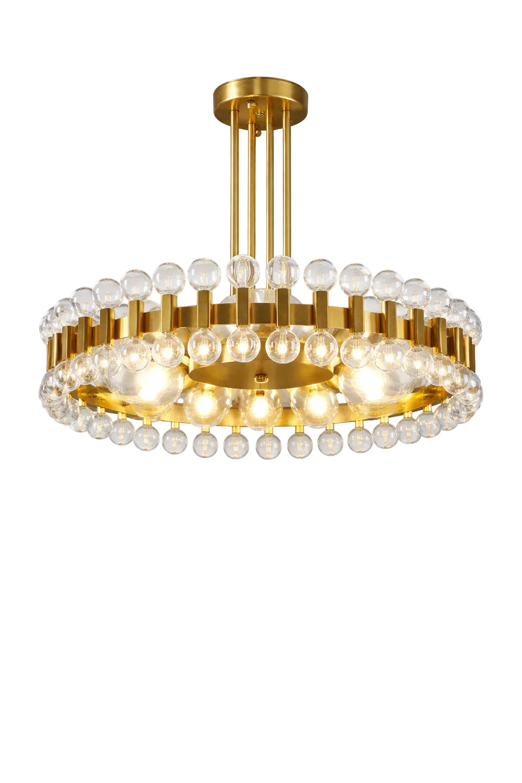 VORELLI Alytus gold circular pendant light UAE white background