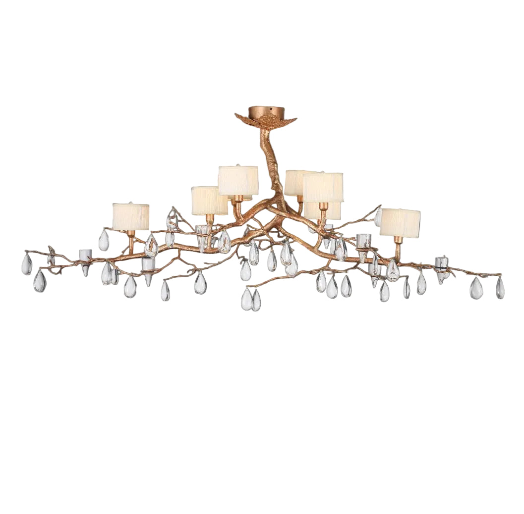 VORELLI® Arboris Rectangular Chandelier with sculptural branch-inspired frame and elegant crystal drops