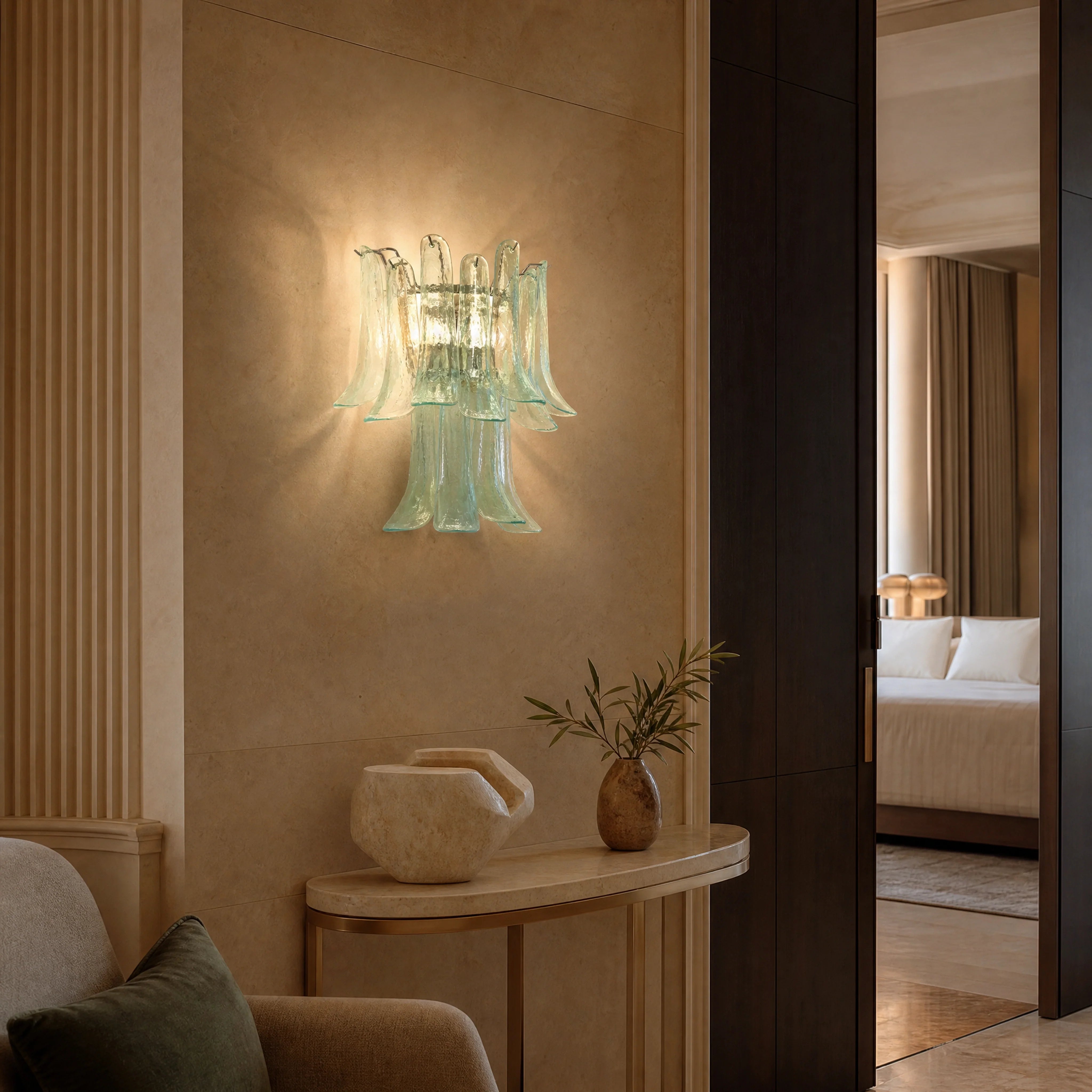 Asti Selle Murano Glass Wall Light luxury hospitality interior lifestyle image by VORELLI