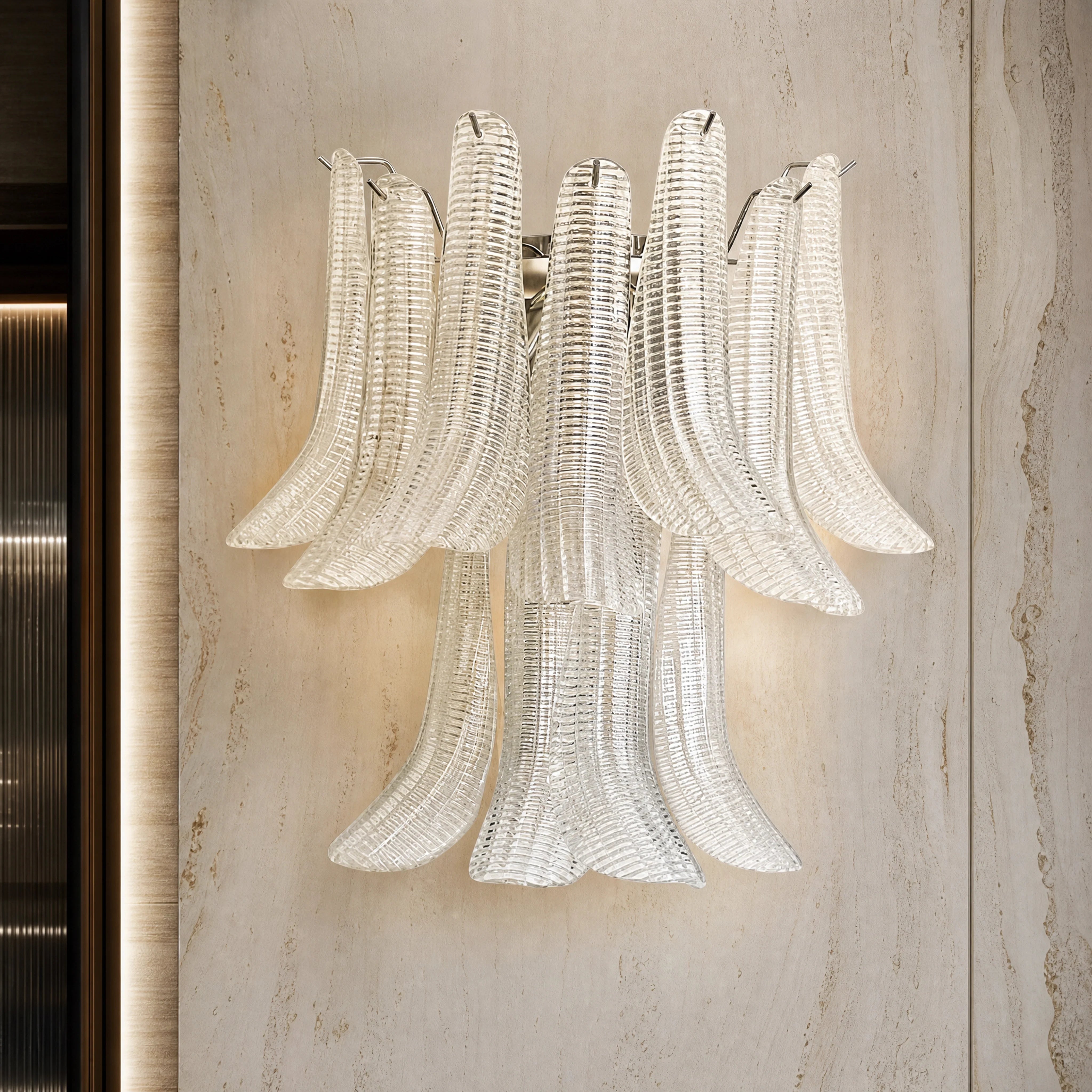 Arianna Selle Murano Glass Wall Light close-up luxury lifestyle hero image by VORELLI