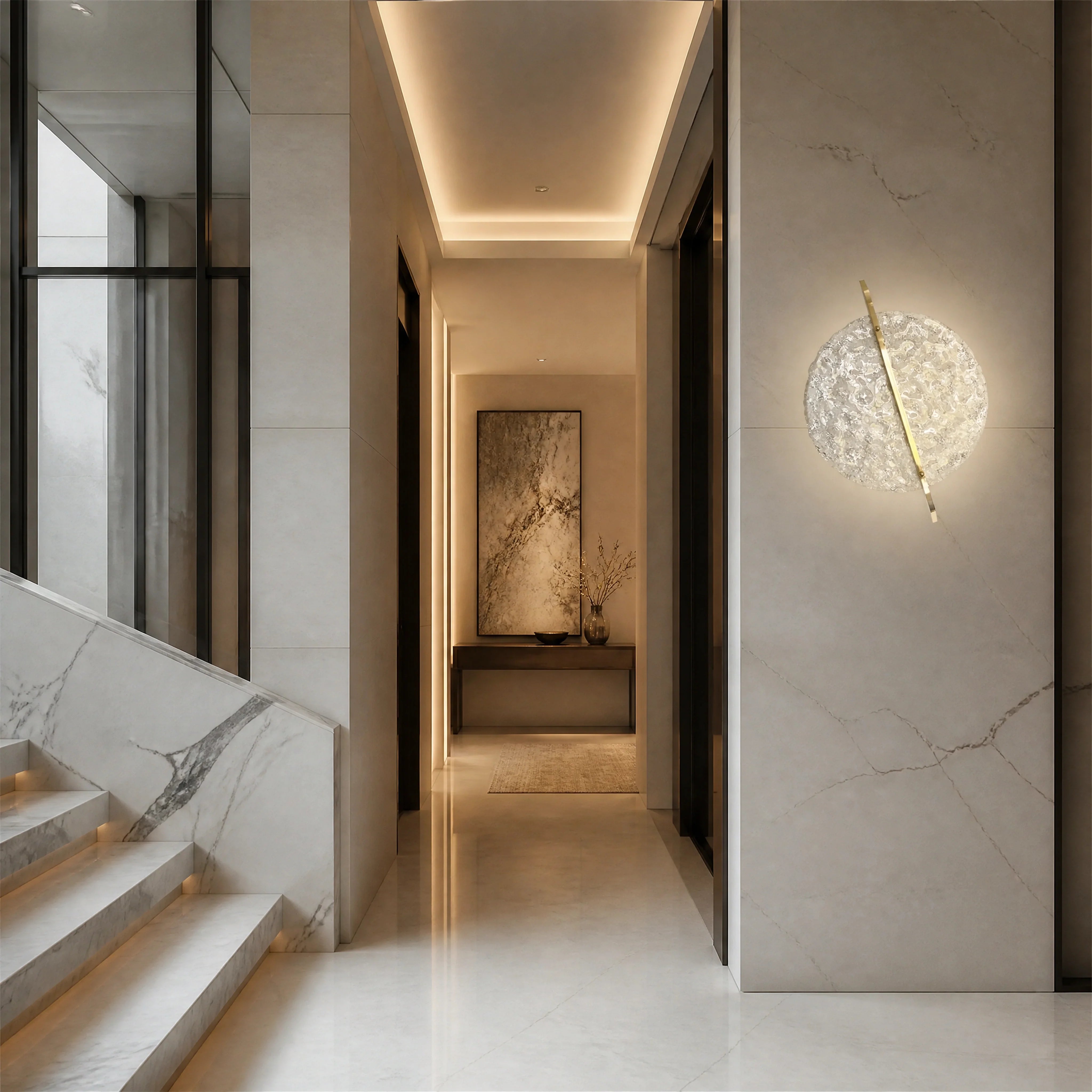 Carolina Planet Murano Glass Wall Light UHNW private residence luxury lifestyle image by VORELLI