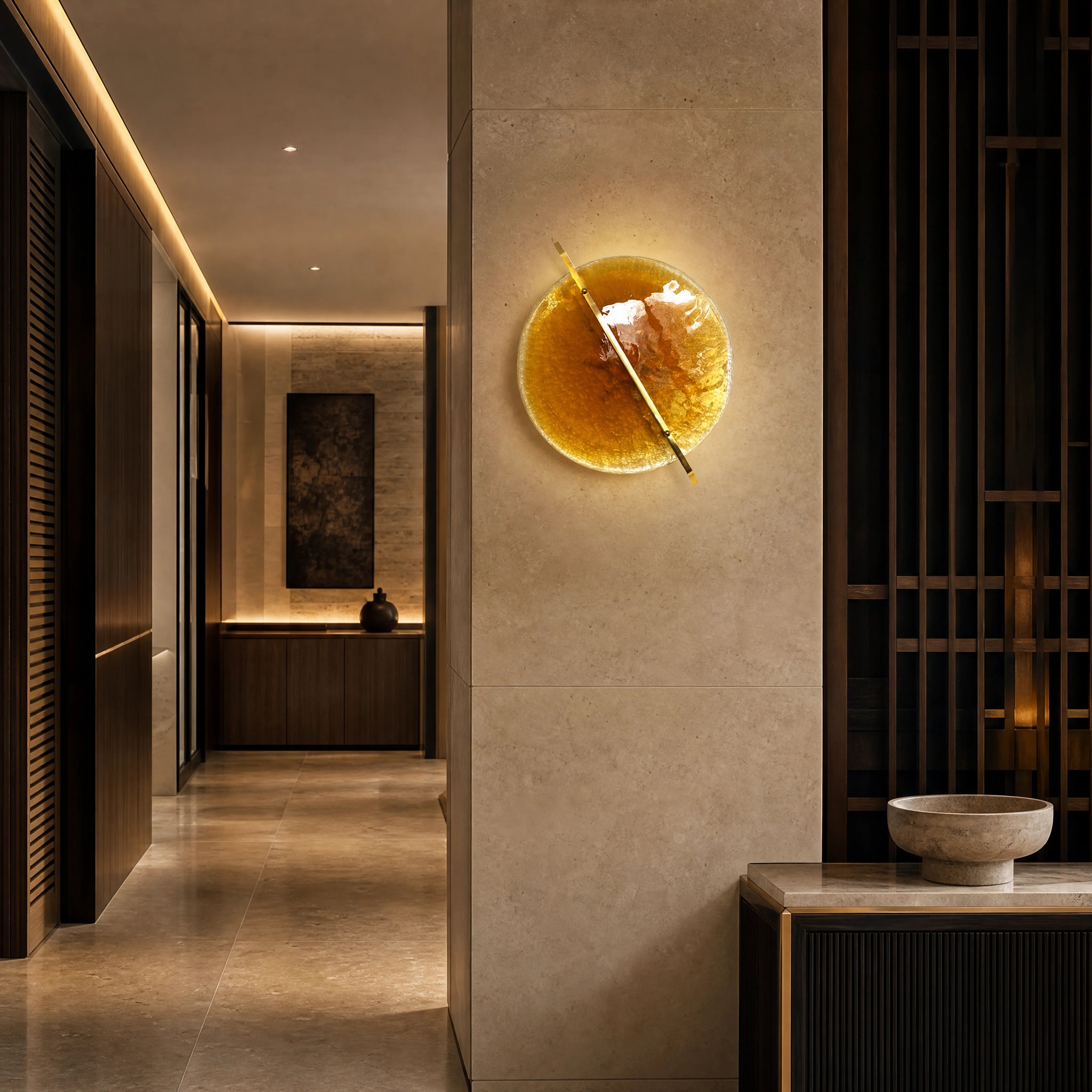 Caserta Planet Murano Glass Wall Light luxury hospitality interior lifestyle image by VORELLI