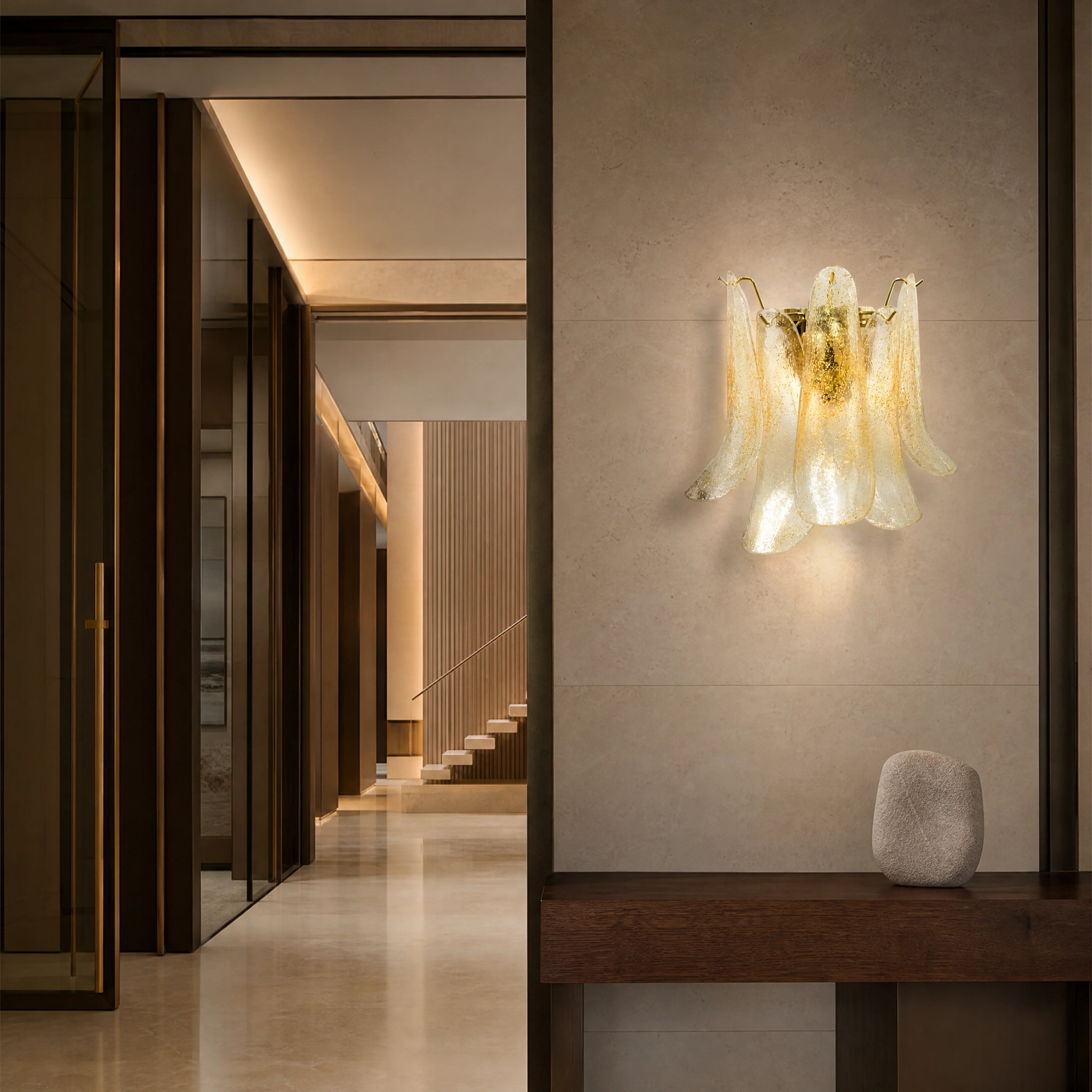 Chioggia Selle Murano Glass Wall Light UHNW private residence luxury lifestyle image by VORELLI
