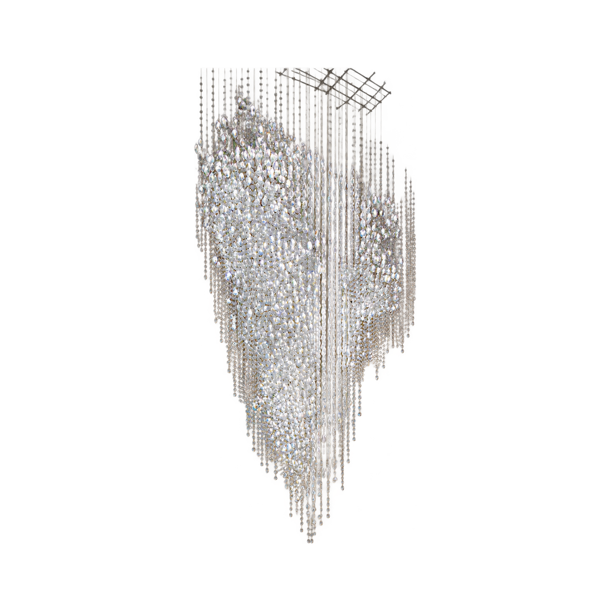 VORELLI® Crystal Bead Waterfall Project Installation on a pure white background.