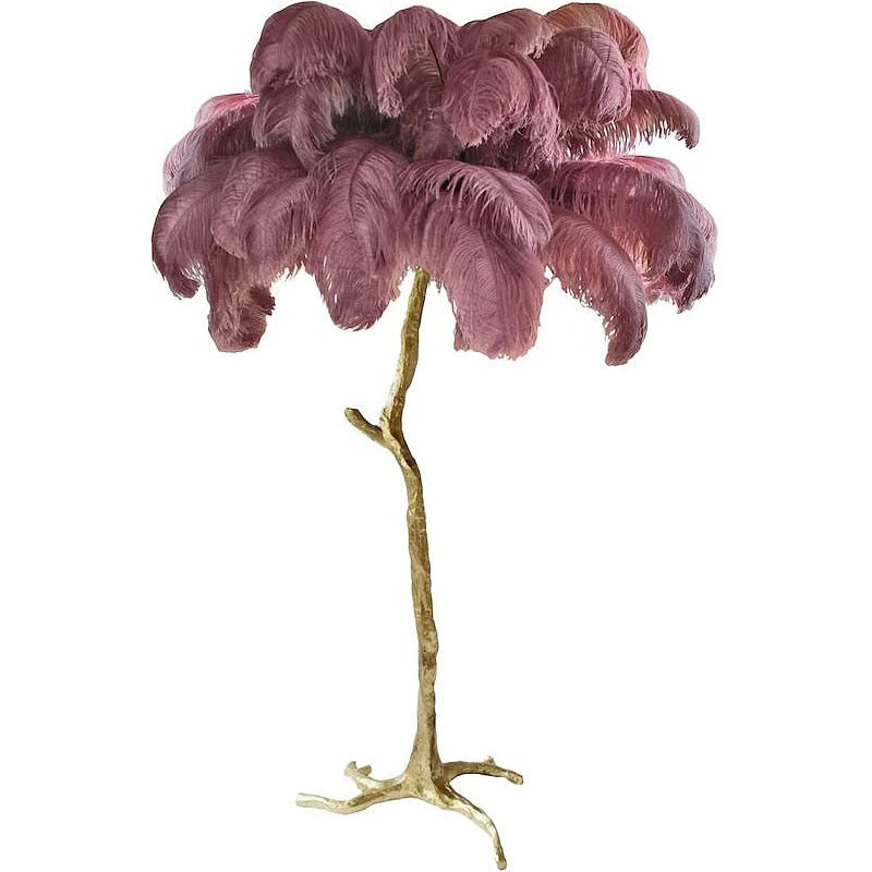 Ivory feather floor lamp delivering soft ambient illumination