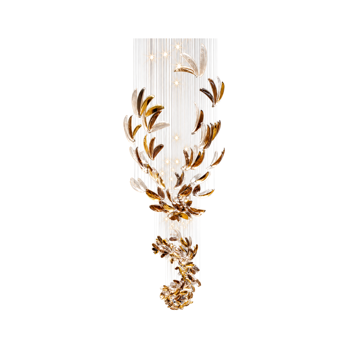 VORELLI® Flowing Gold Oval Project Installation on a pure white background.
