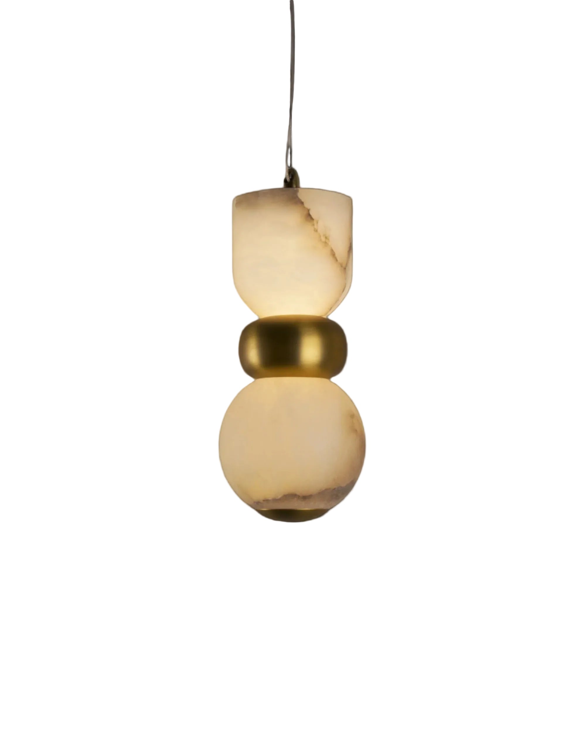 Forma pendant light crafted from natural marble with modern detailing
