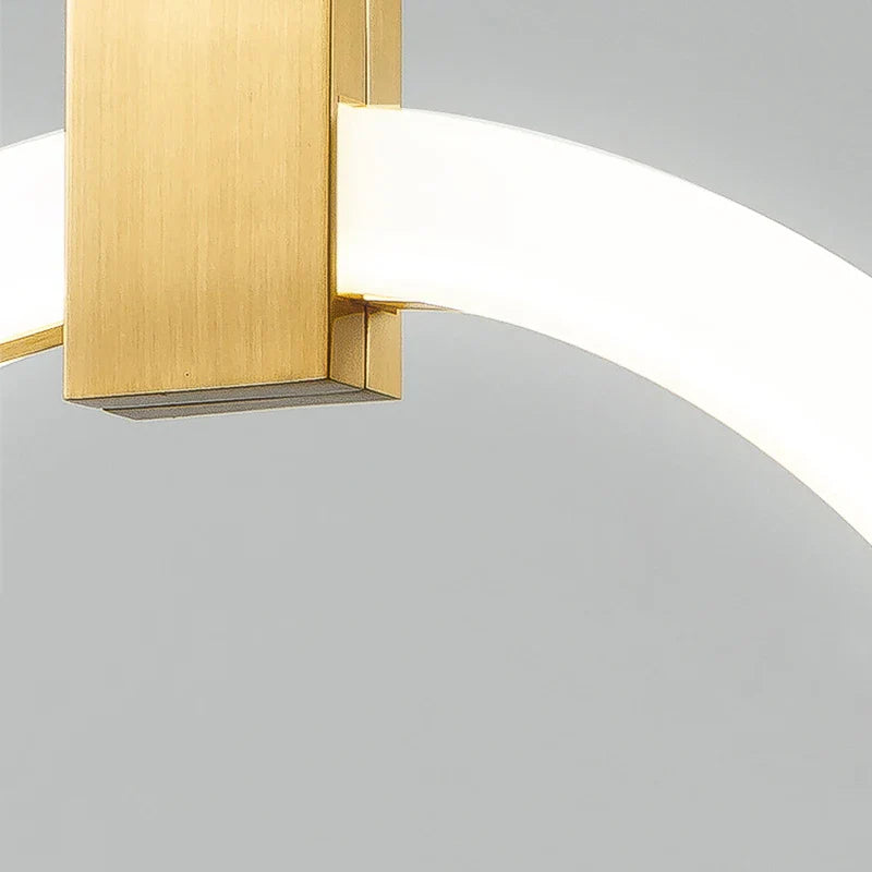 Close-up of Formby pendant chandelier showing integrated LED ring design