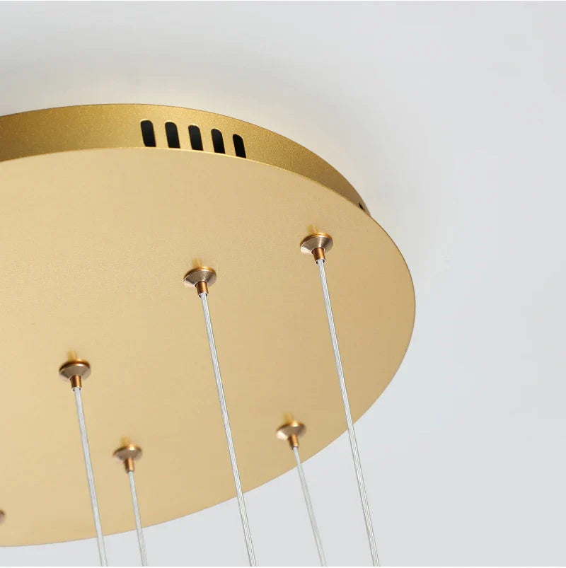 Formby staircase chandelier ceiling plate with suspended LED pendants
