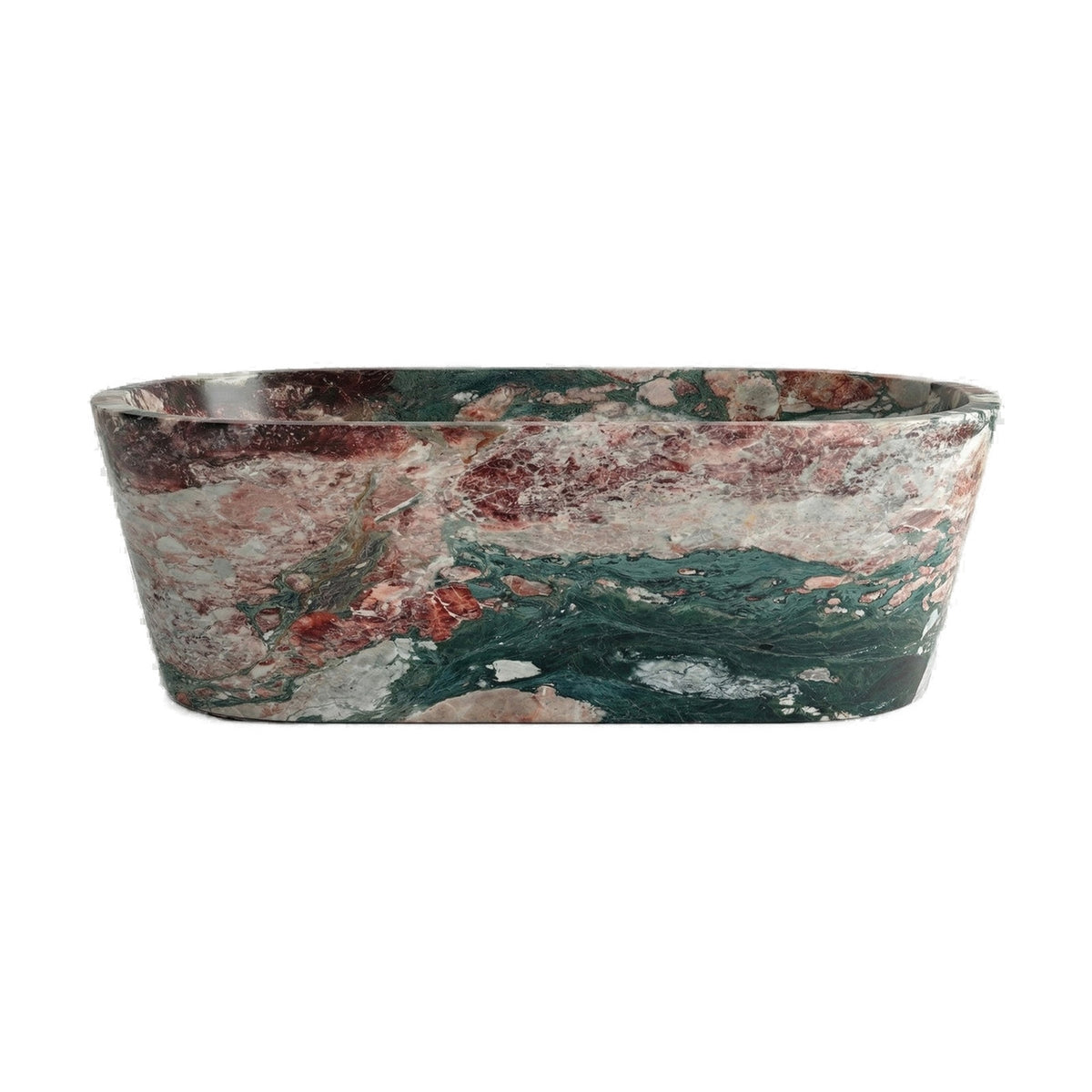 Four Seasons Marble Freestanding Bathtub - Tapered on white background by VORELLI