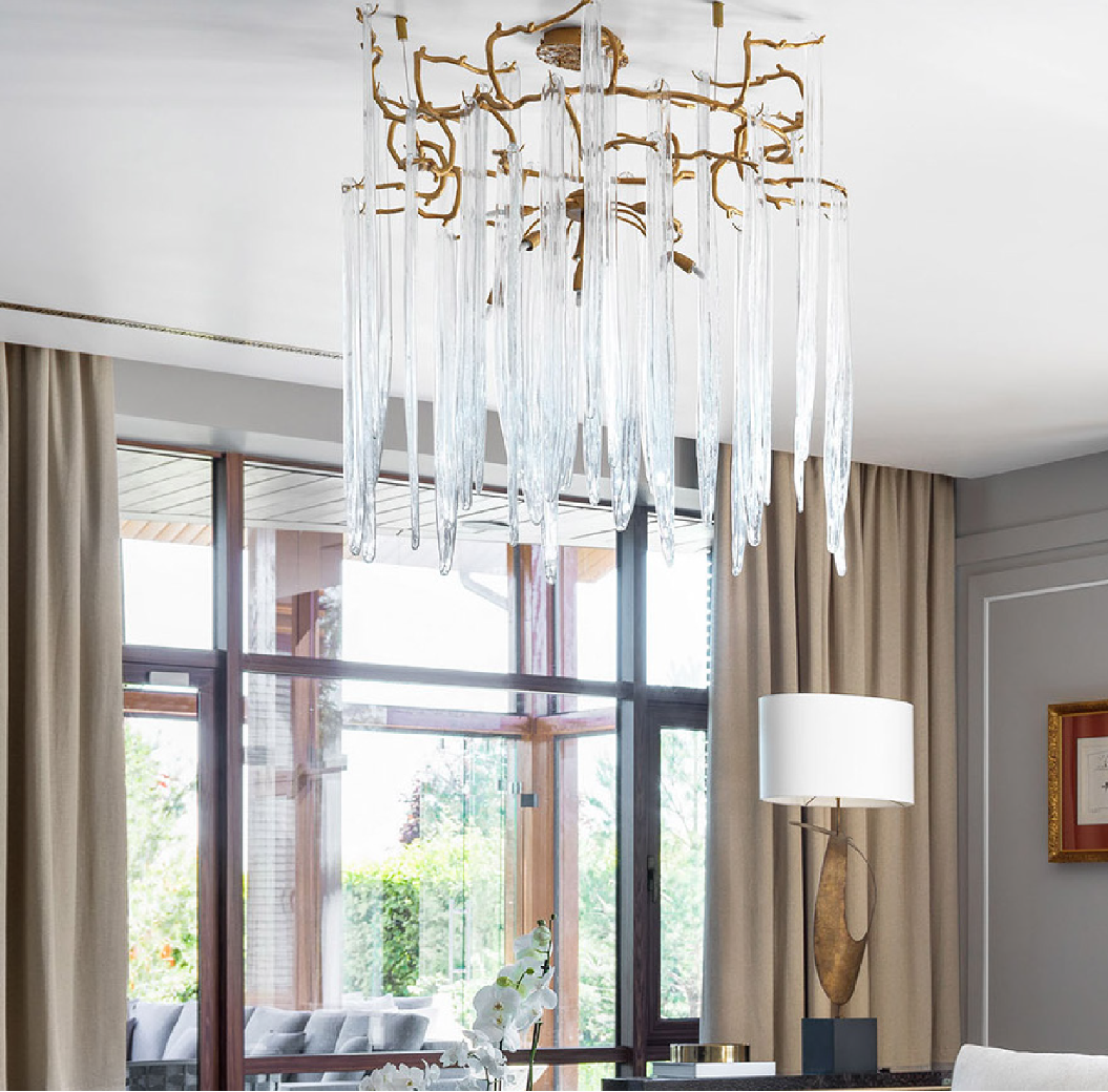 Icicle Ceiling Light II installed in a luxury interior setting