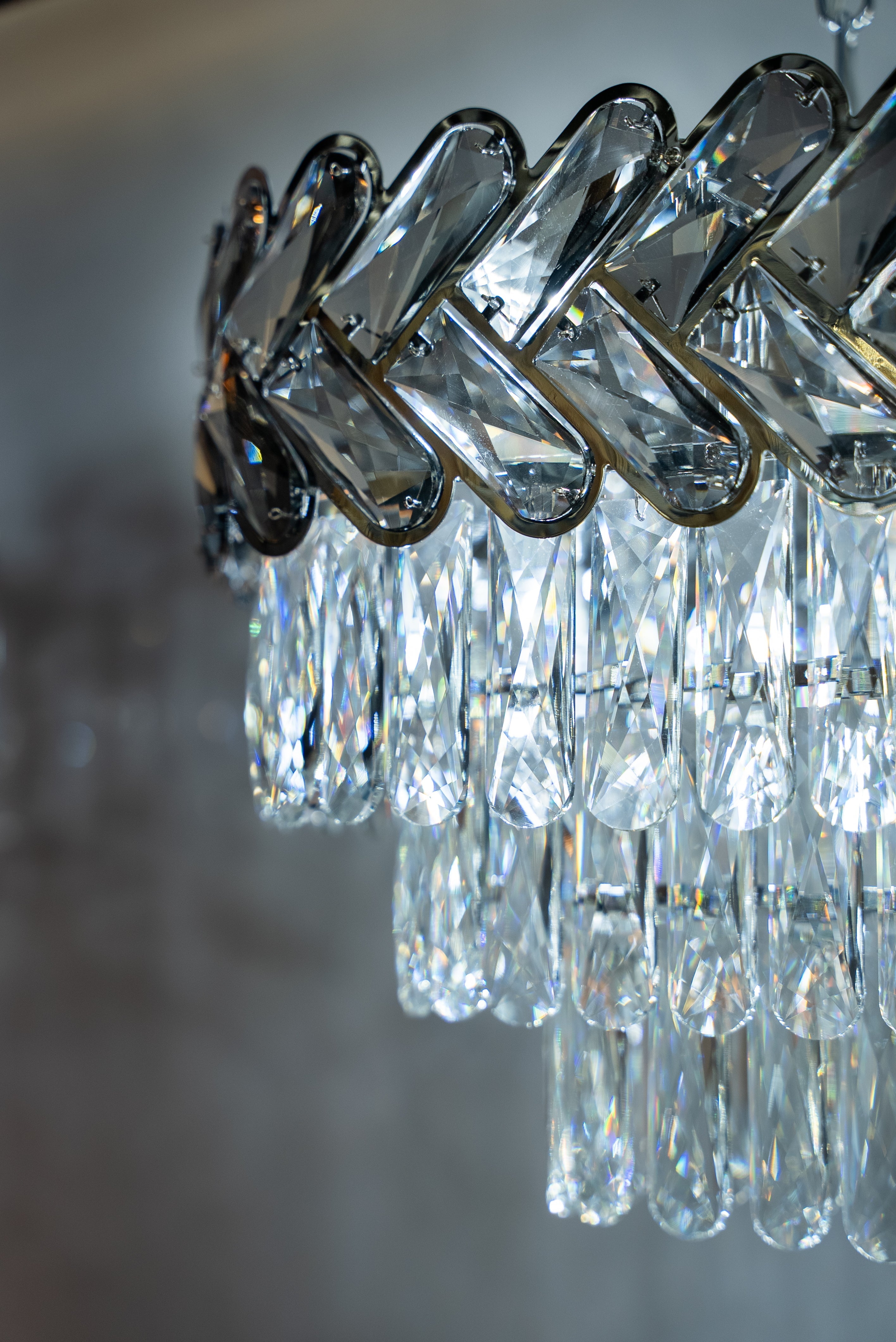 Knightsbridge Rectangular Chandelier detail 4 by VORELLI® - luxury chandelier for Dubai villas and UAE interiors
