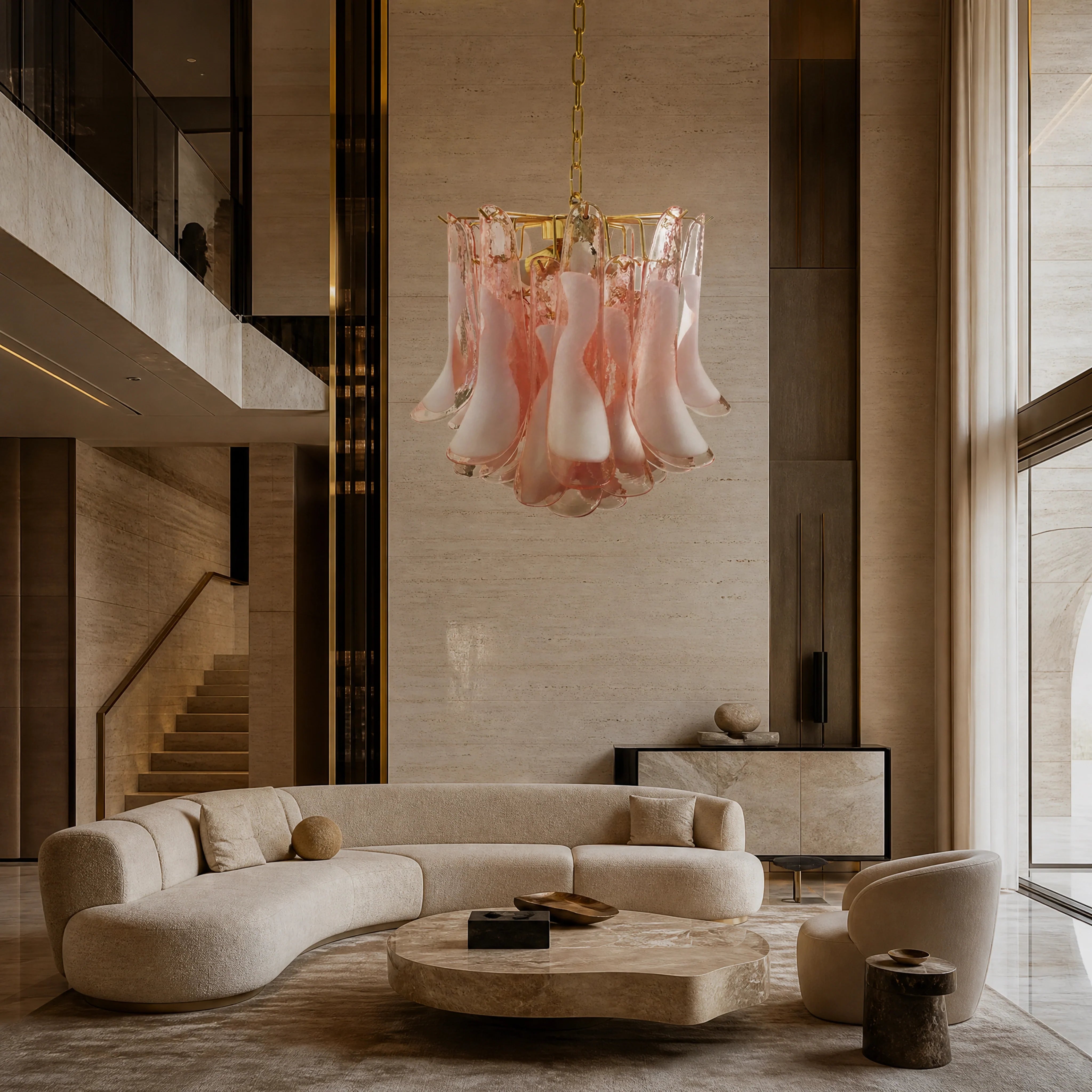 Fulvia Selle Murano Glass Circular Chandelier UHNW private residence luxury lifestyle image by VORELLI