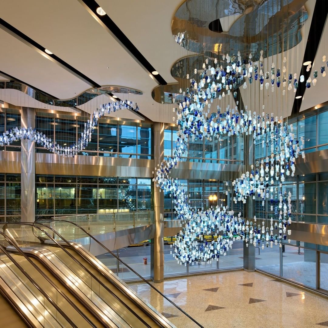Small Blue Gourd Project Installation project lighting in a refined interior