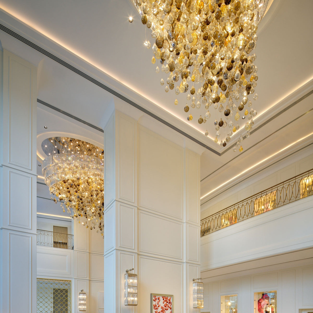 Summer Storm Project Installation chandelier in a refined interior