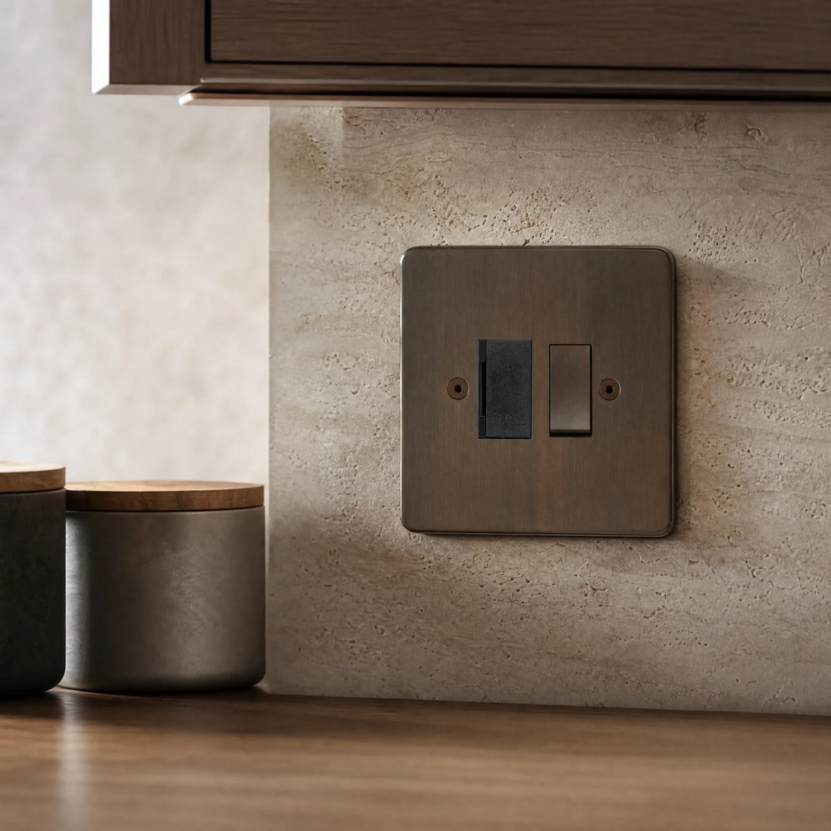 VORELLI® Ambassador Classic Fuse Spur, close view above a kitchen worktop in an interior visualisation.