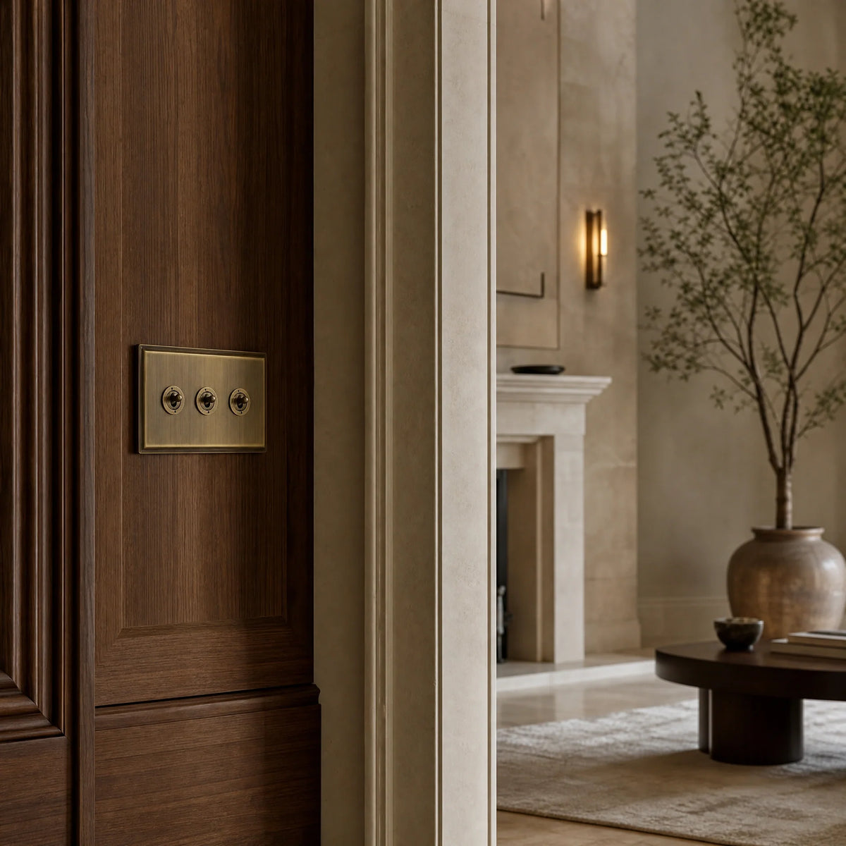 VORELLI® Belgravia Toggle Switch, shown on an interior wall in an interior visualisation.