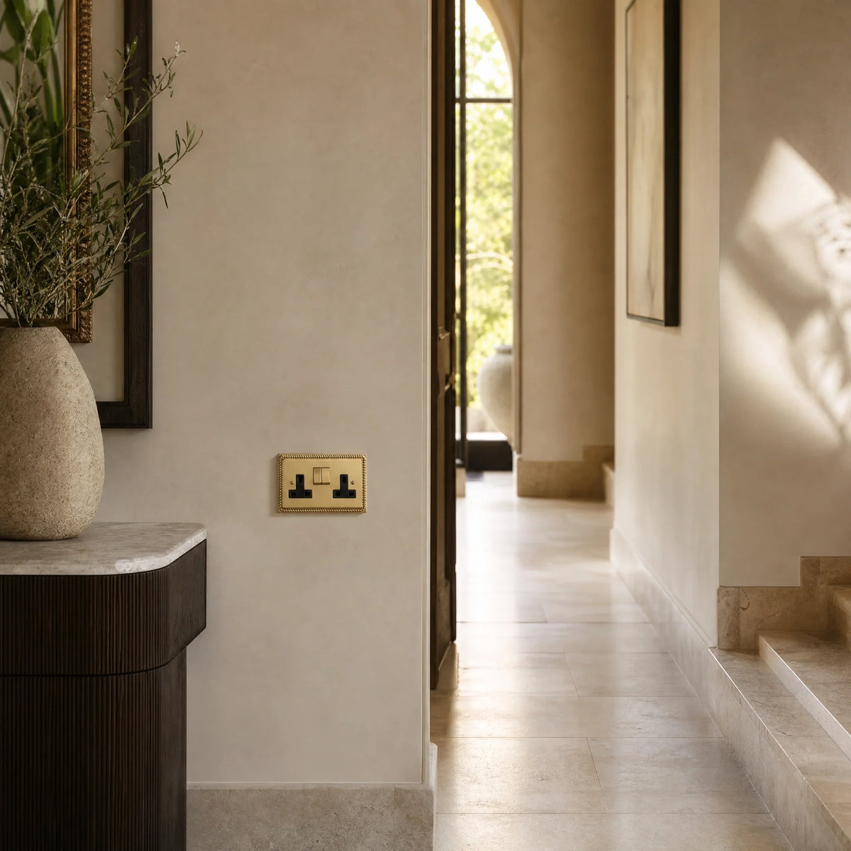 VORELLI® Georgian double socket, shown on an interior wall in an interior visualisation.