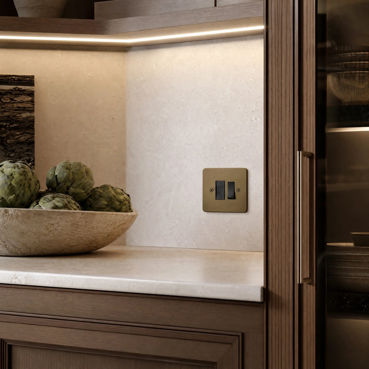 VORELLI® Horizon Classic Fuse Spur, shown above a kitchen worktop in an interior visualisation.