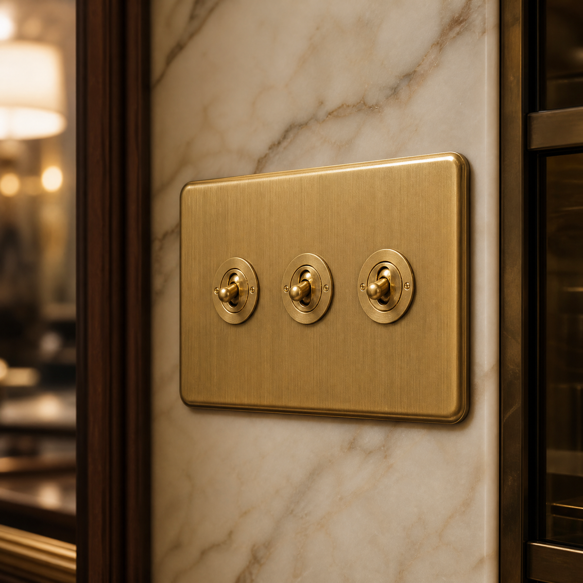 VORELLI® Victorian Toggle Switch, shown on an interior wall in an interior visualisation.