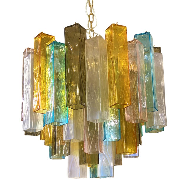 VORELLI Tiziana Squares Murano Glass Circular Chandelier - Squares Murano Glass image 1