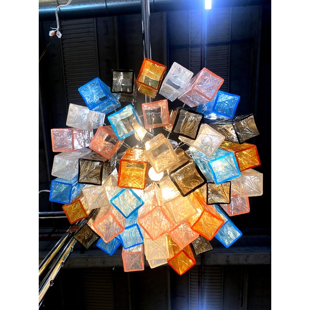 VORELLI Tiziana Squares Murano Glass Circular Chandelier - Squares Murano Glass image 5